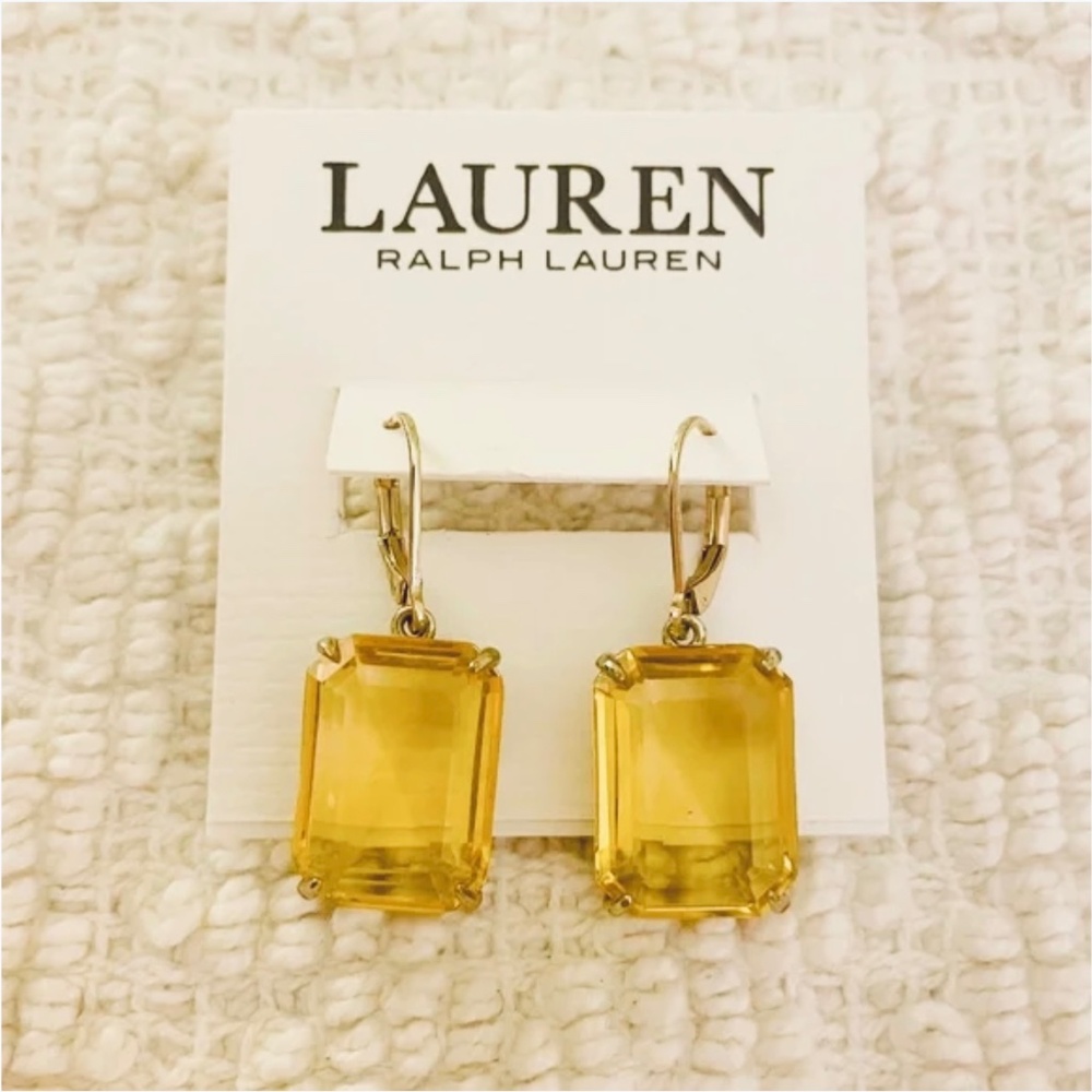Ralph Lauren Jonquil Stone Leverback Drop Earrings